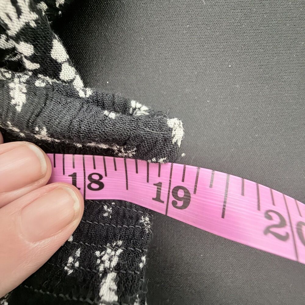 black white paisley maxi skirt xxl handkerchief hem elastic waist draped by bila - Picture 6 of 7